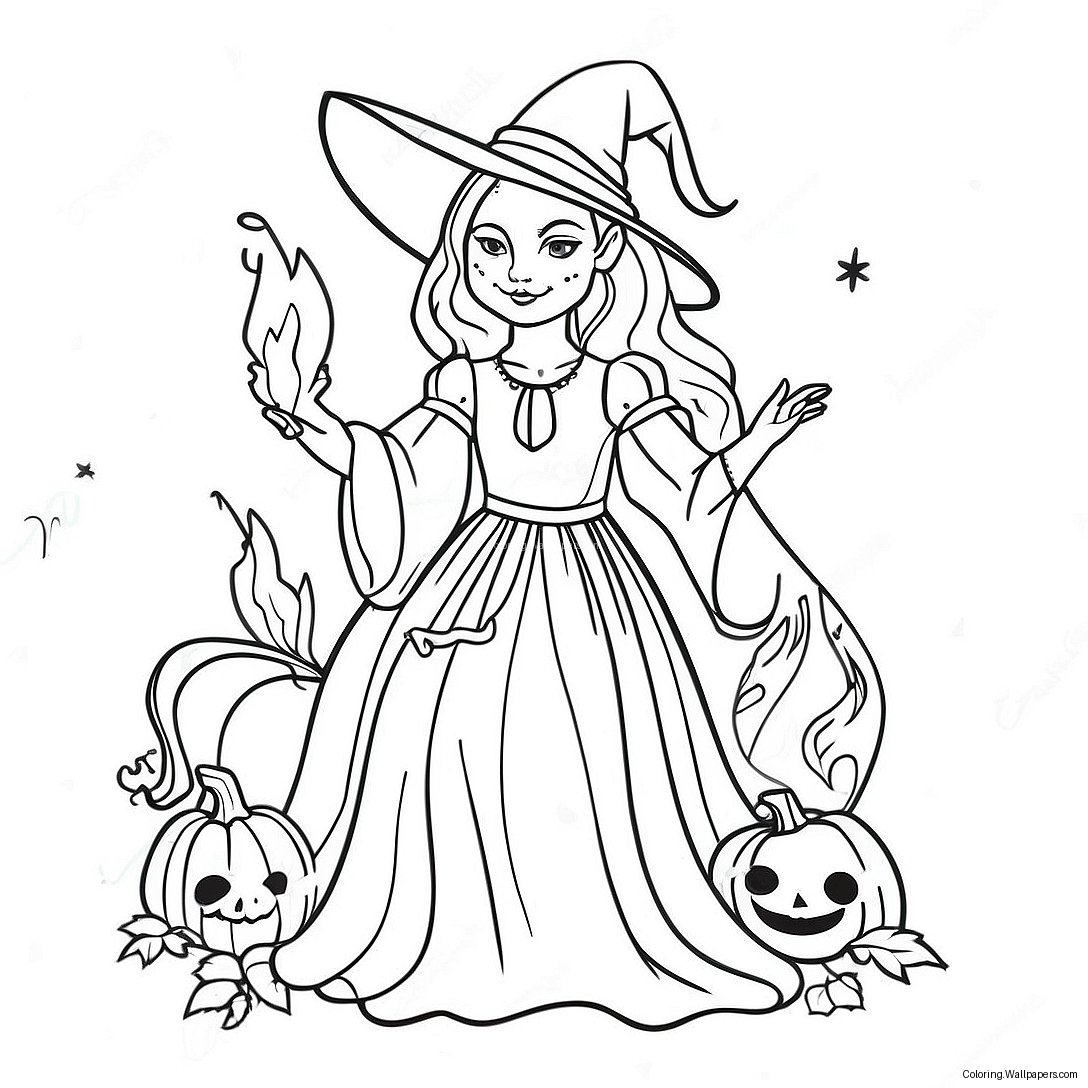 Gothic Witchcraft Coloring Page 11687