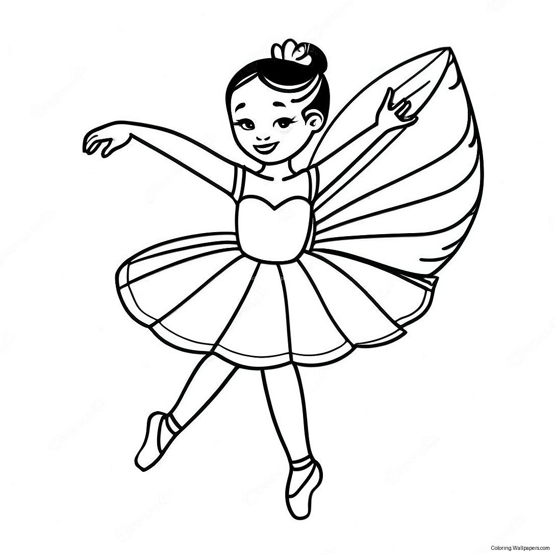 Graceful Black Ballerina Dancing Coloring Page 52315