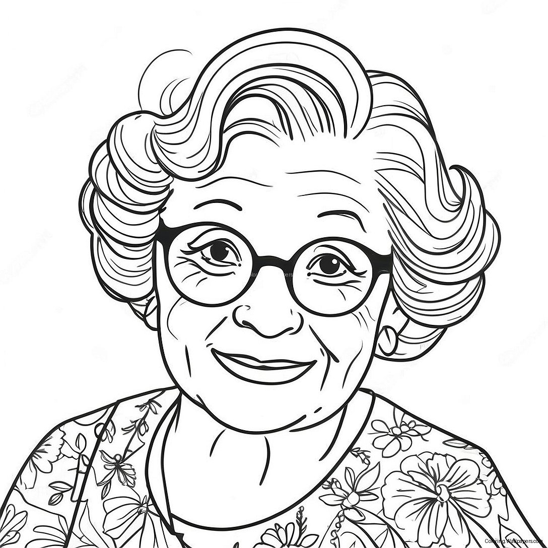 Grandma Coloring Page 8041