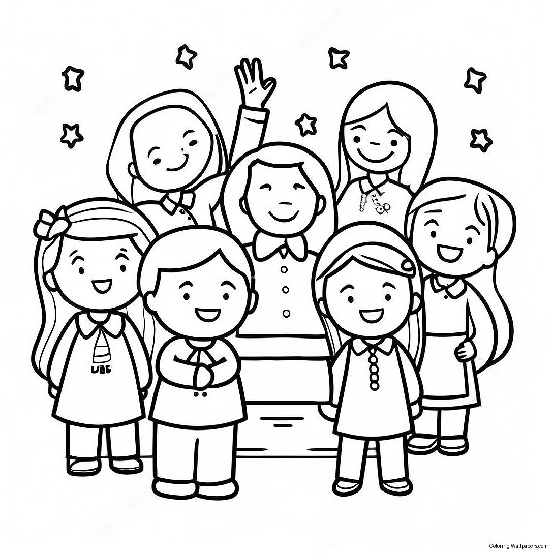 Grateful Children Thanking Pastor Coloring Page 20363