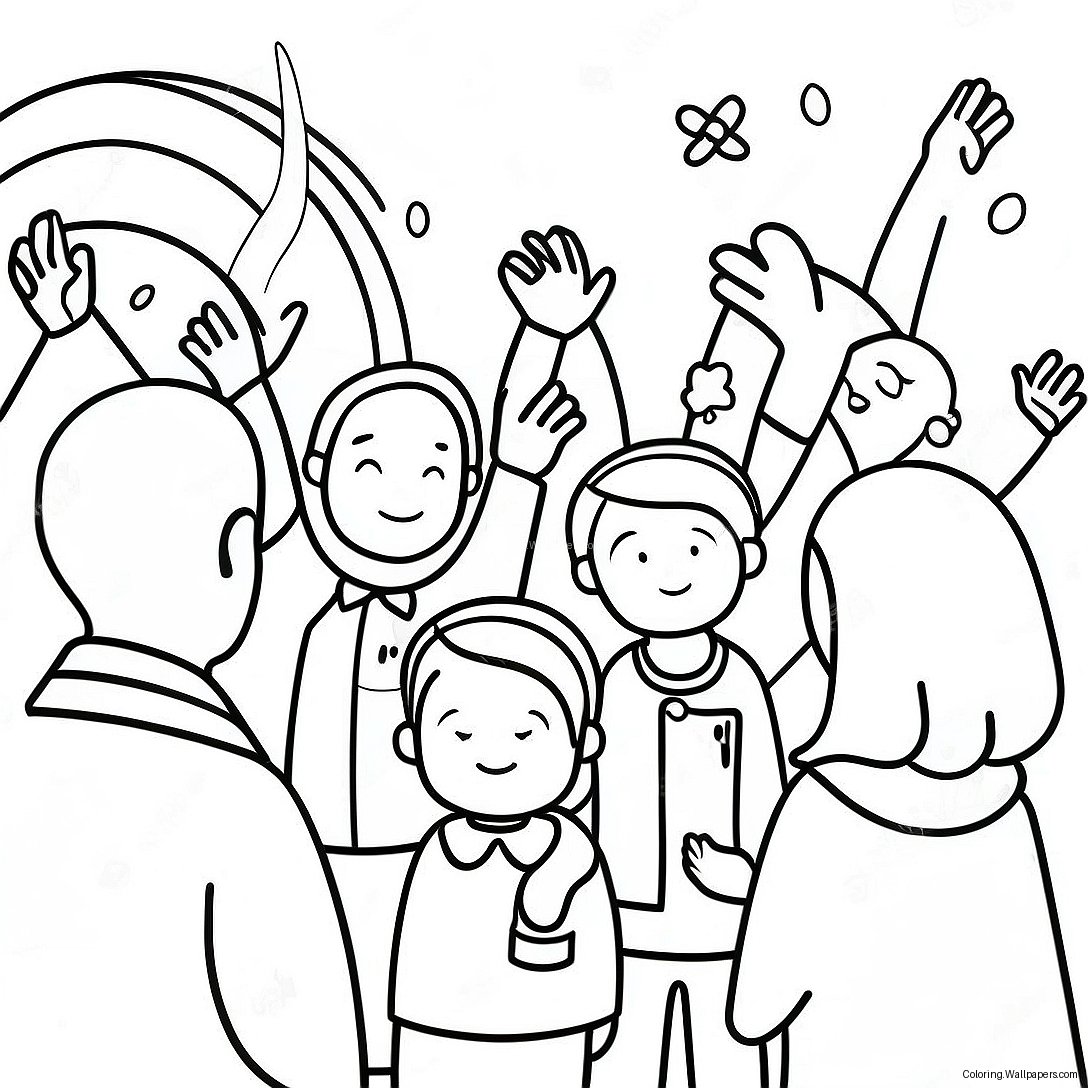 Grateful Children Thanking Pastor Coloring Page 20364