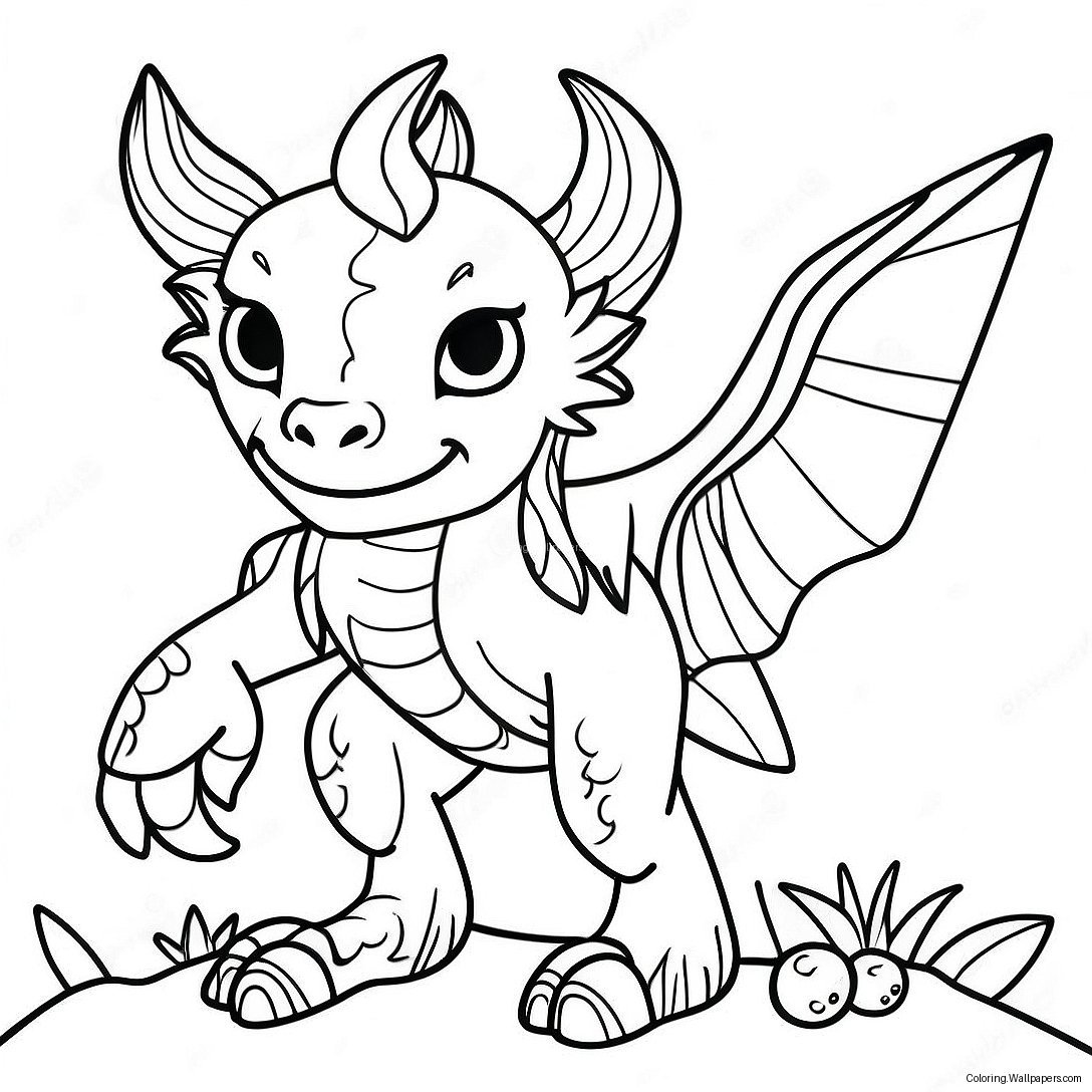 Grayscale Fantasy Creature Coloring Page 33674