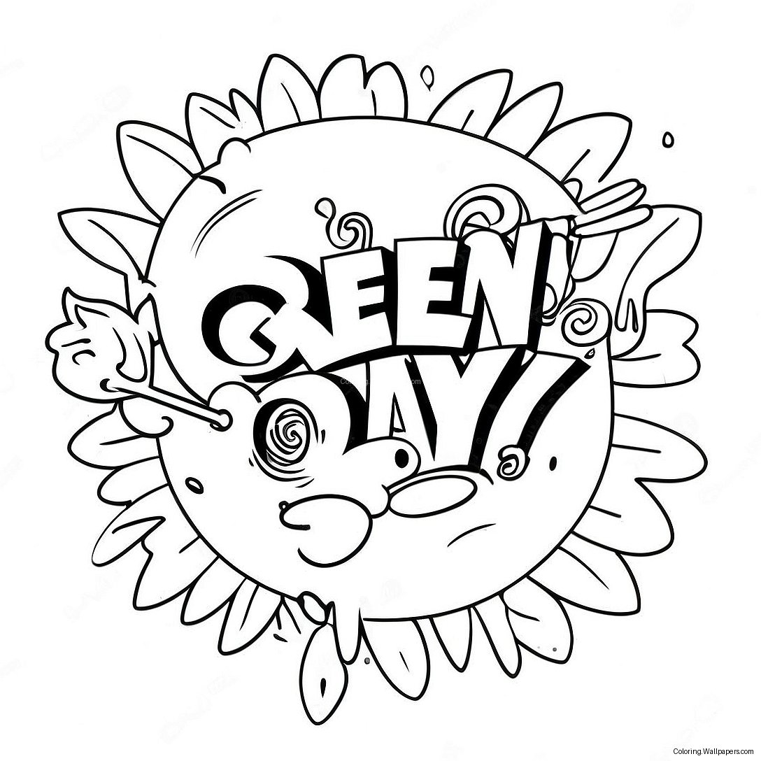 Green Day-Logotyp Färgläggningssida 37820