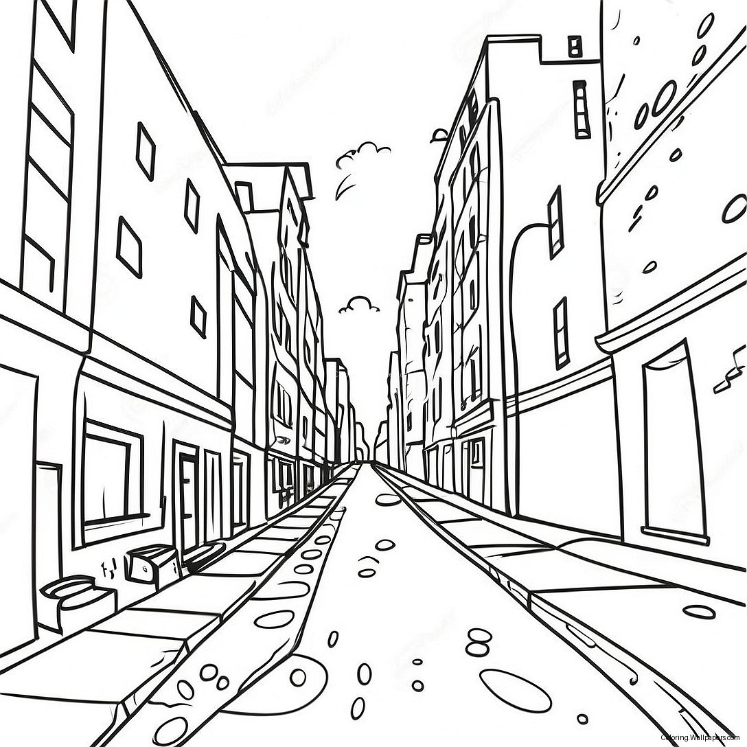 Gritty Urban Landscape Coloring Page 54676