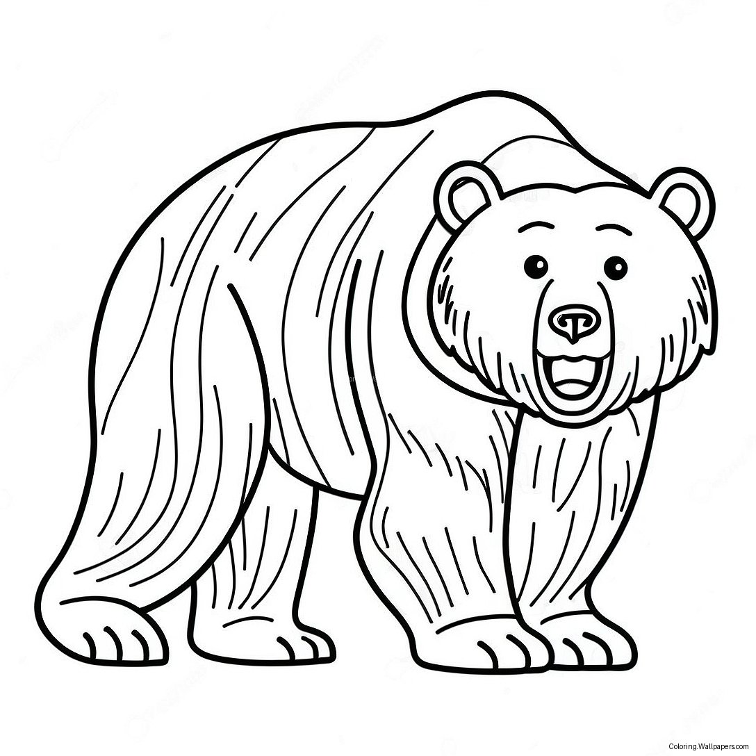 Grizzly Bear Coloring Page 17456