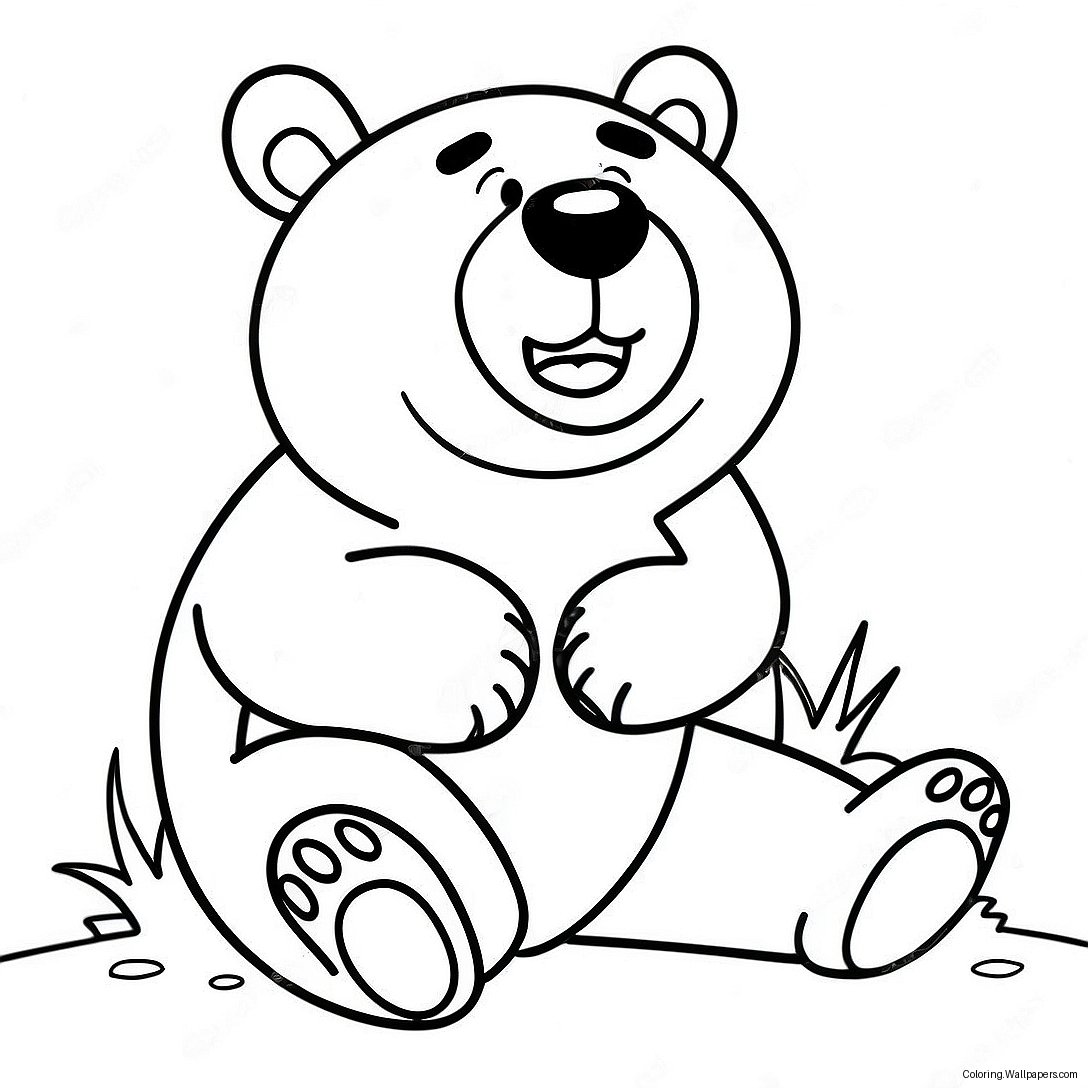 Grizzly Bear In A Funny Pose Coloring Page 18933