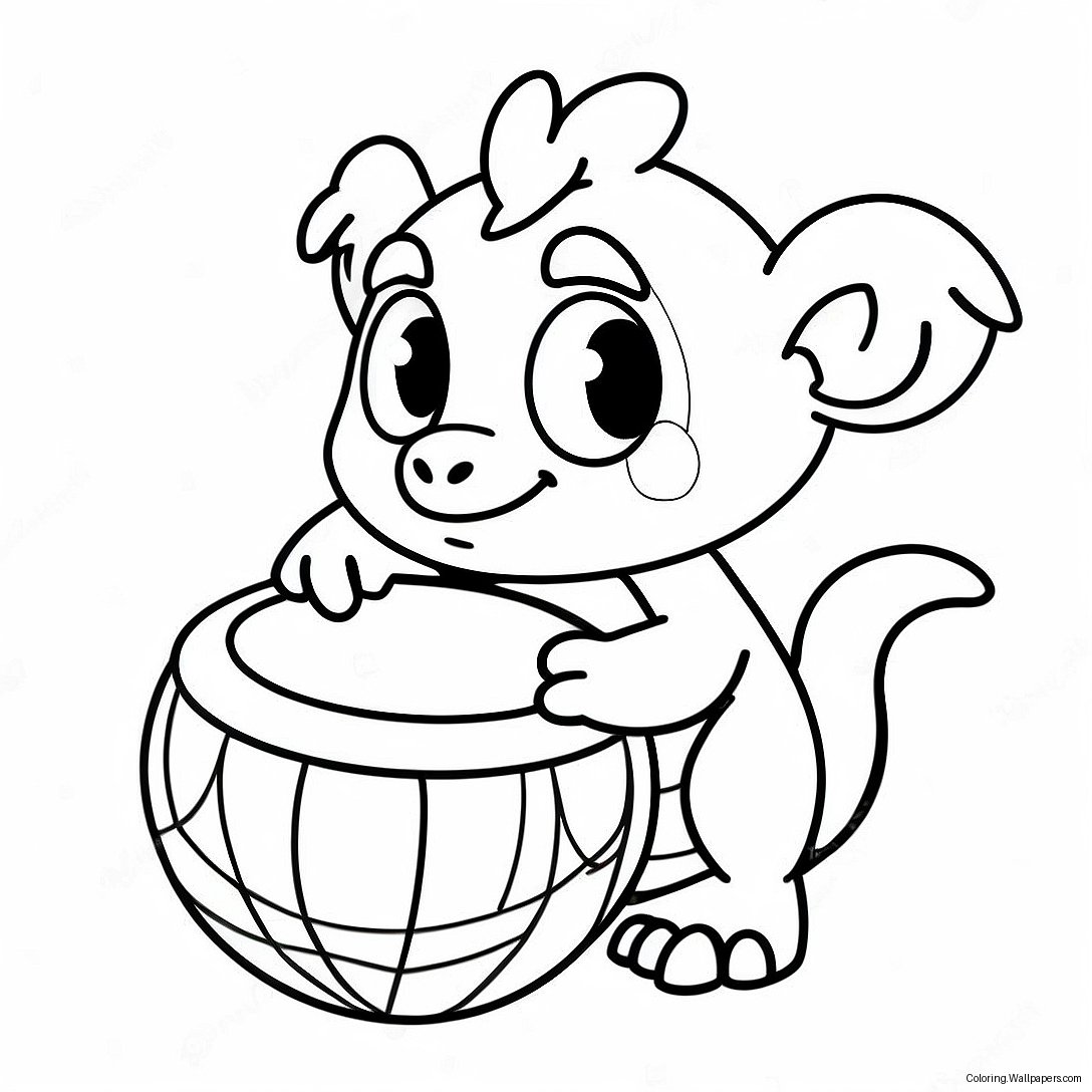 Página Para Colorear De Grookey Jugando Con Un Tambor 24431