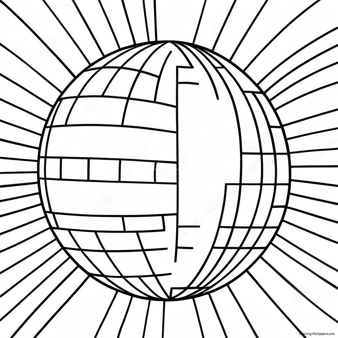 Groovy 1970's Disco Ball Coloring Page 38028