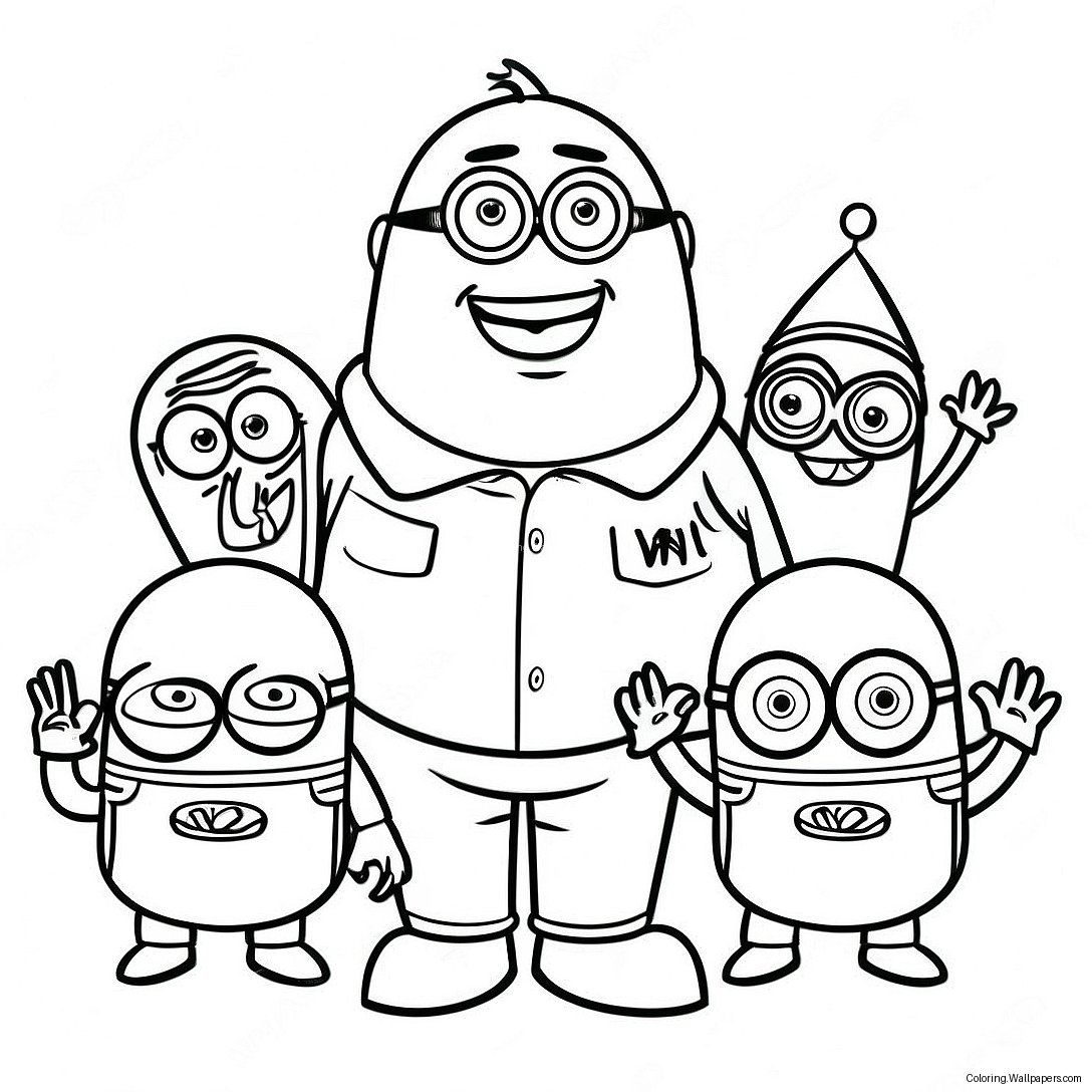 Página Para Colorear De Gru Con Minions 13287