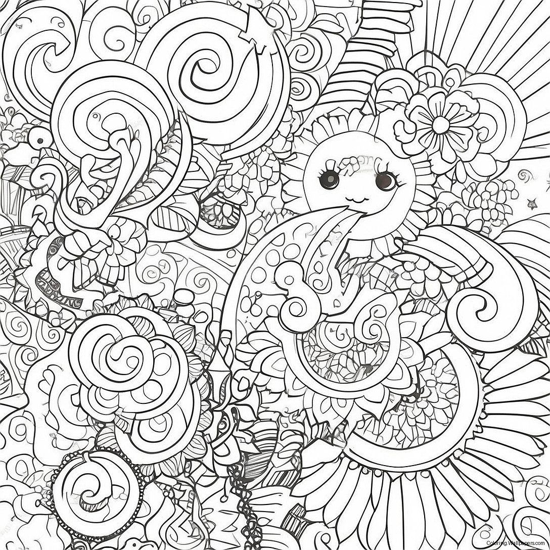 Grunge Aesthetic Patterns Coloring Page 3080