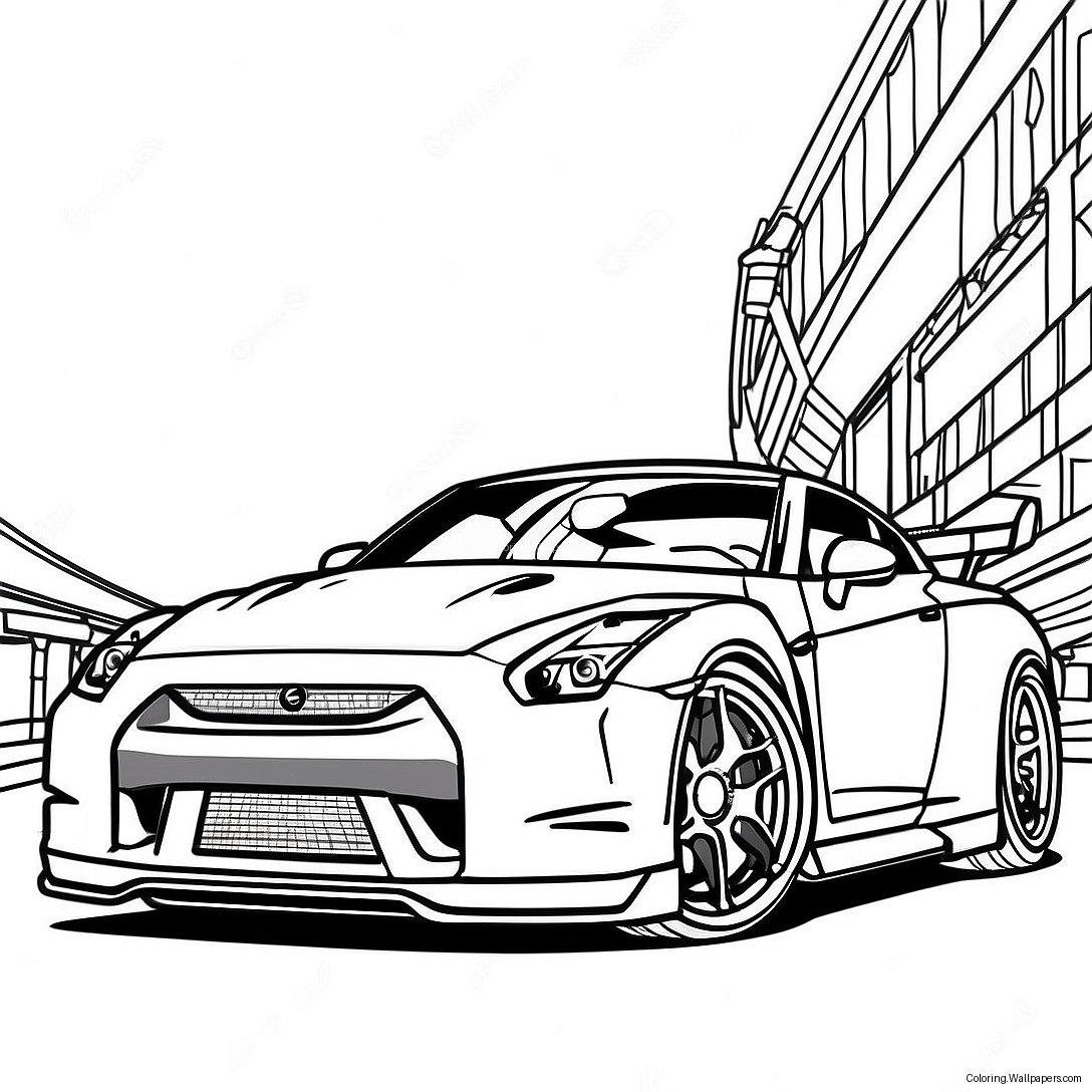 Gtr R35 Sports Car Coloring Page 32433