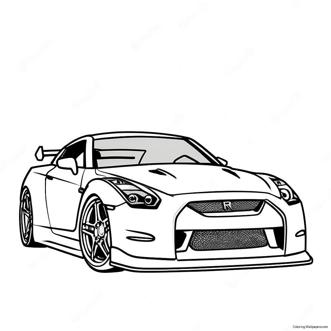 Gtr R35 Sports Car Coloring Page 32435