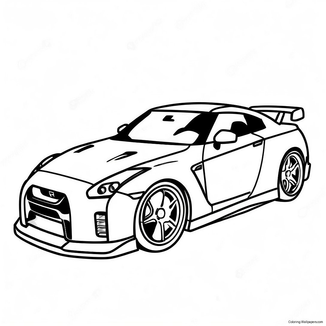 Gtr R35スポーツカーのぬりえページ 32436