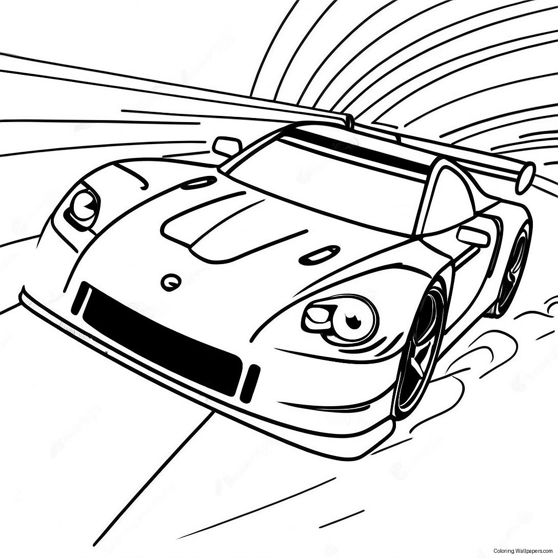 Gtr Racing On A Track Coloring Page 9597