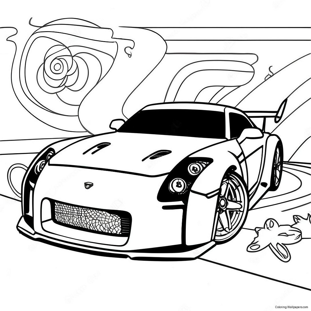 Página Para Colorir Do Carro Esportivo Gtr 9588