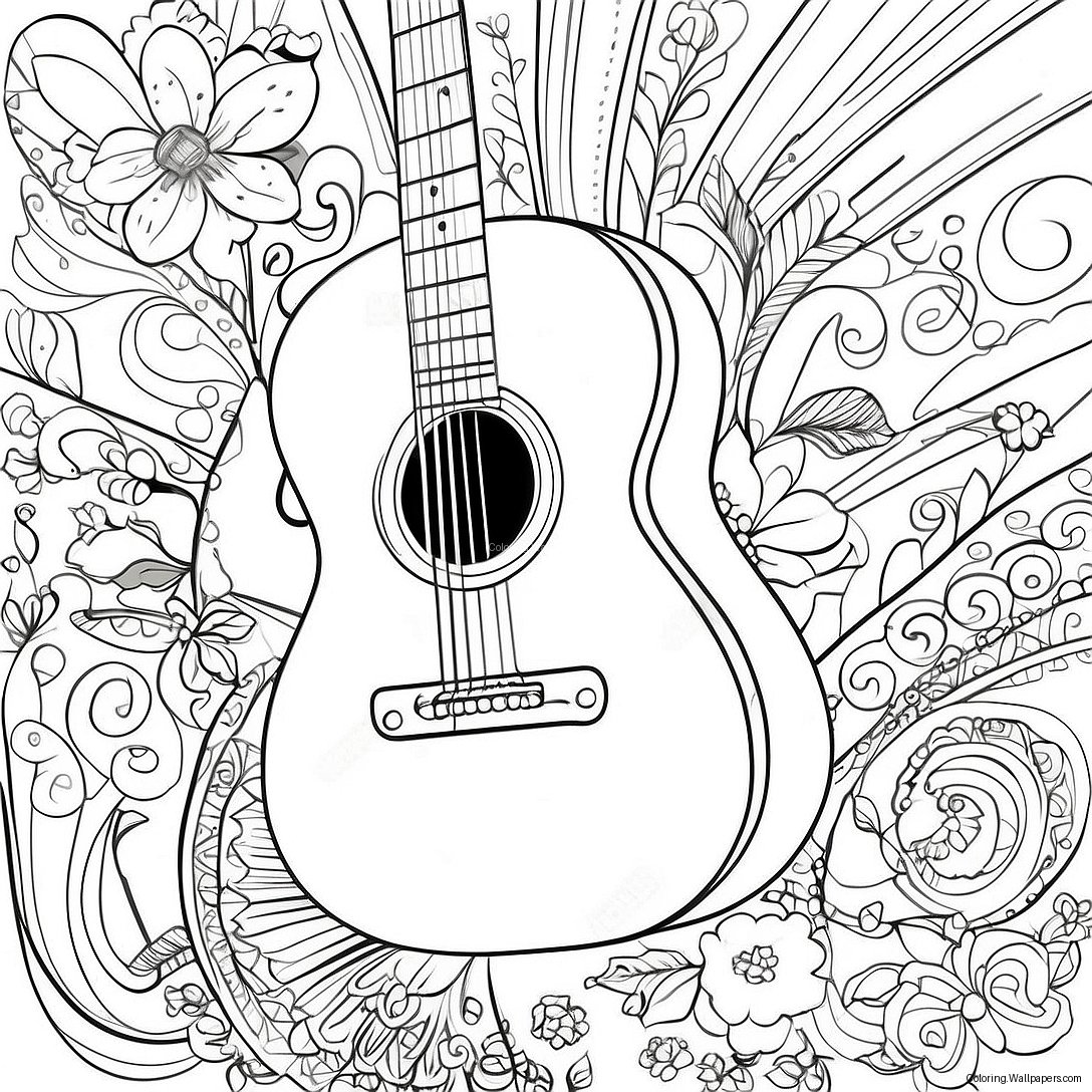 Guitar Coloring Page 2412