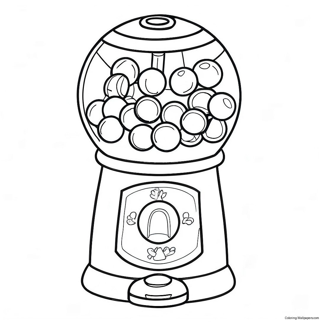 ガムボールマシンのぬりえページ 1620