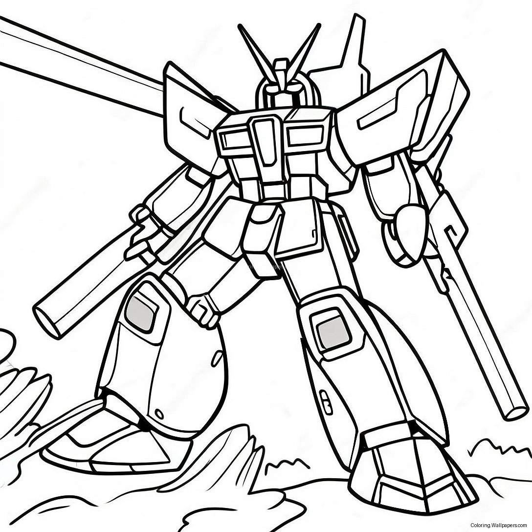 Gundam Robot In Battle Coloring Page 8366