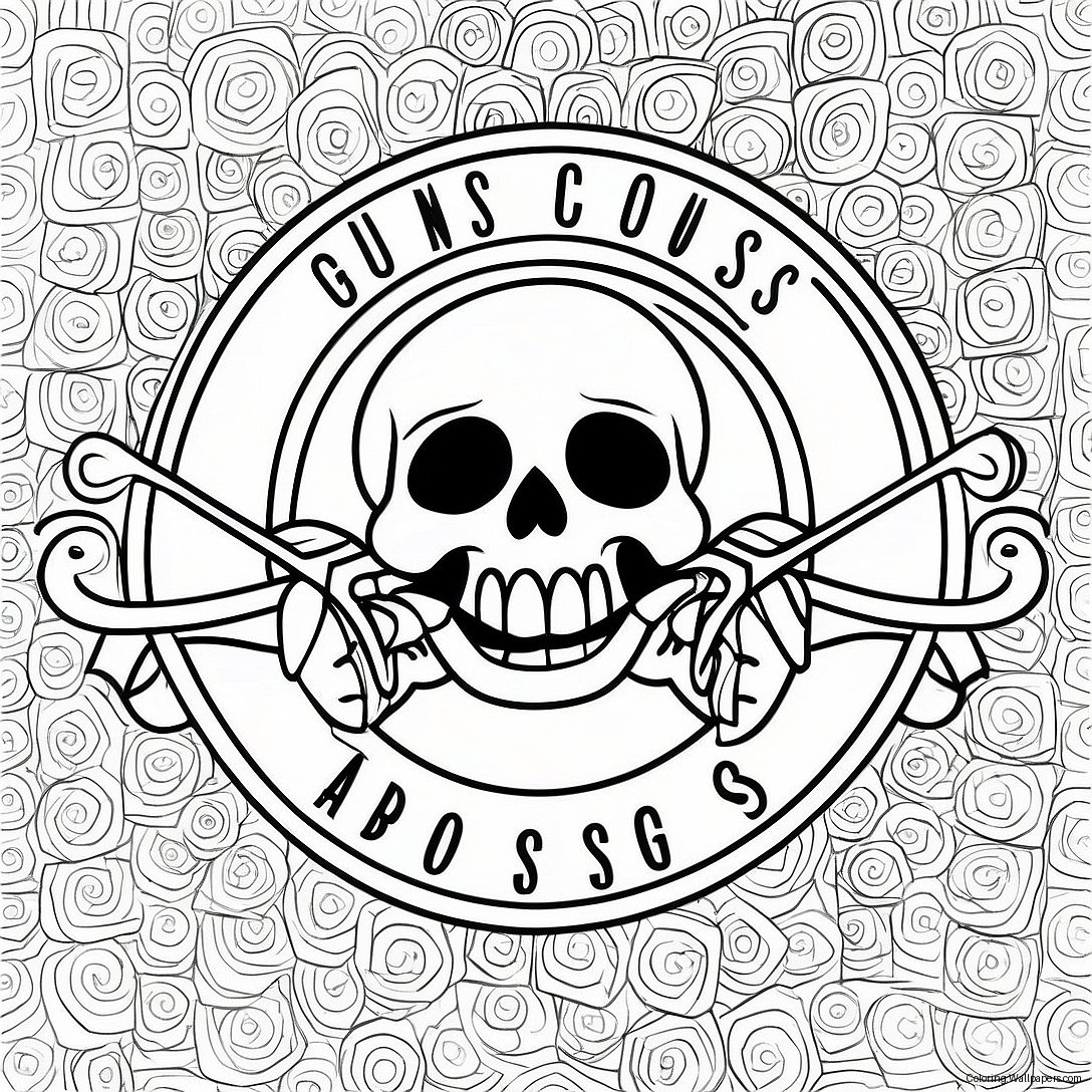 Guns And Roses -Logo Värityssivu 26049