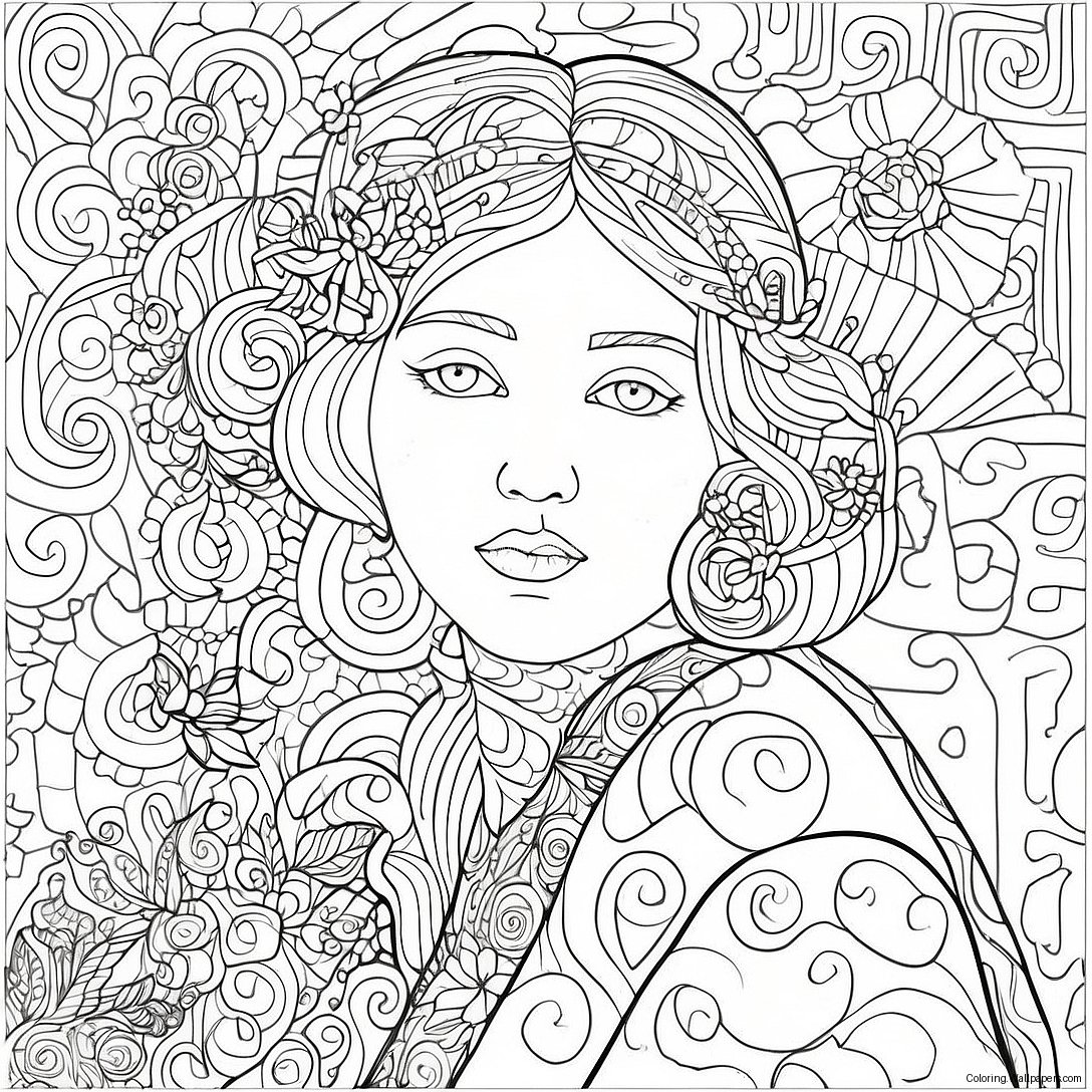 Gustav Klimt Coloring Page 48606