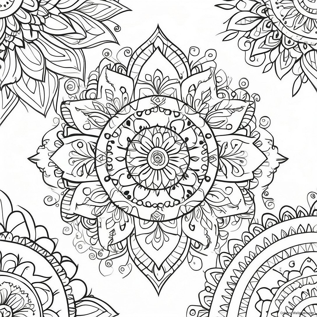 Gypsy Boho Mandala Coloring Page 26355