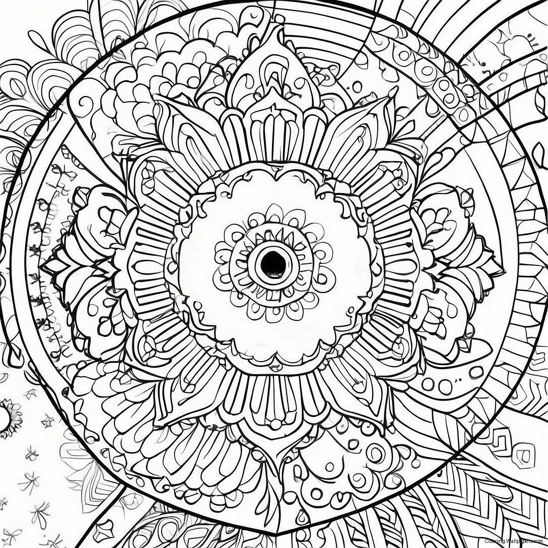 Gypsy Boho Mandala Coloring Page 26356