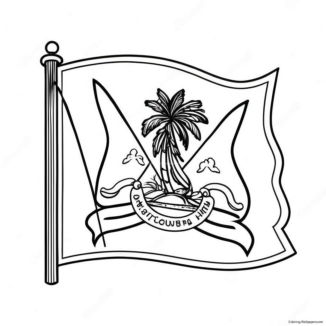 Haiti Flag Coloring Page 42096