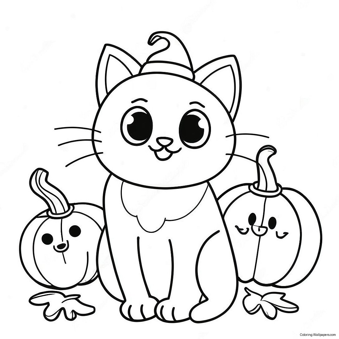 Página Para Colorear Del Gato Negro De Halloween 51149