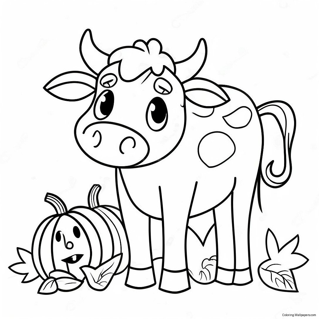 Halloween Cow Coloring Page 50191