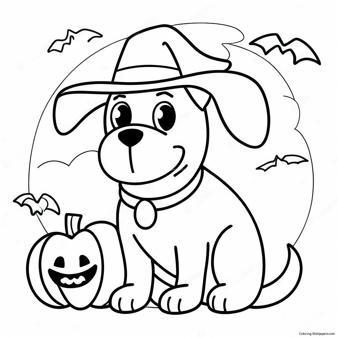 Halloweenhund Färgläggningssida 5786