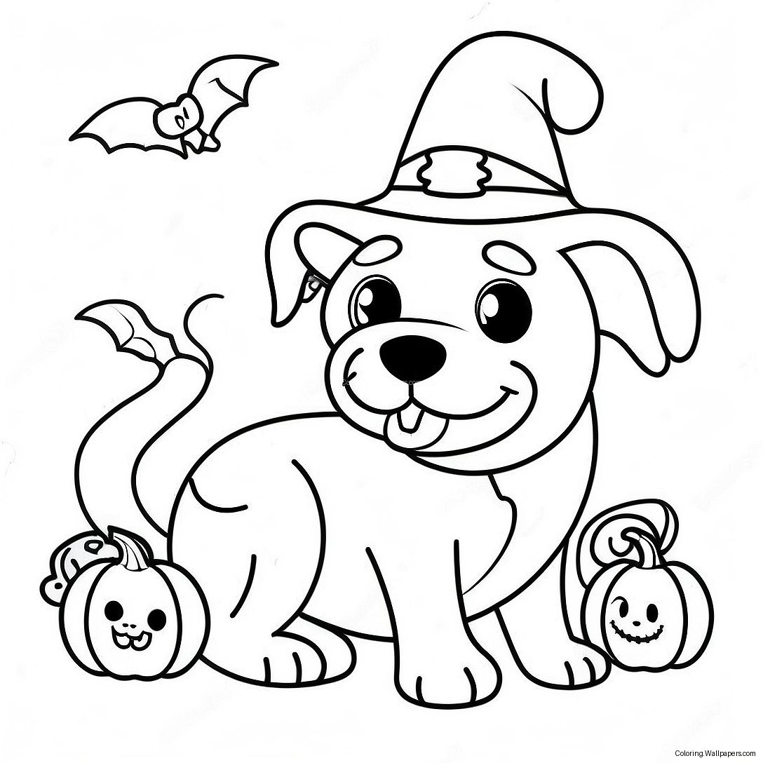 Halloween Hond Kleurplaat 5788