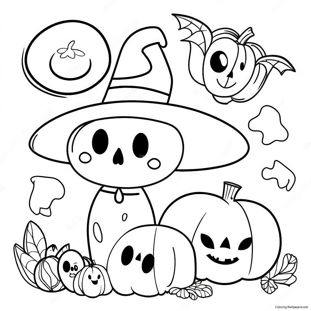 Página Para Colorir De Arte Doodle De Halloween 36317