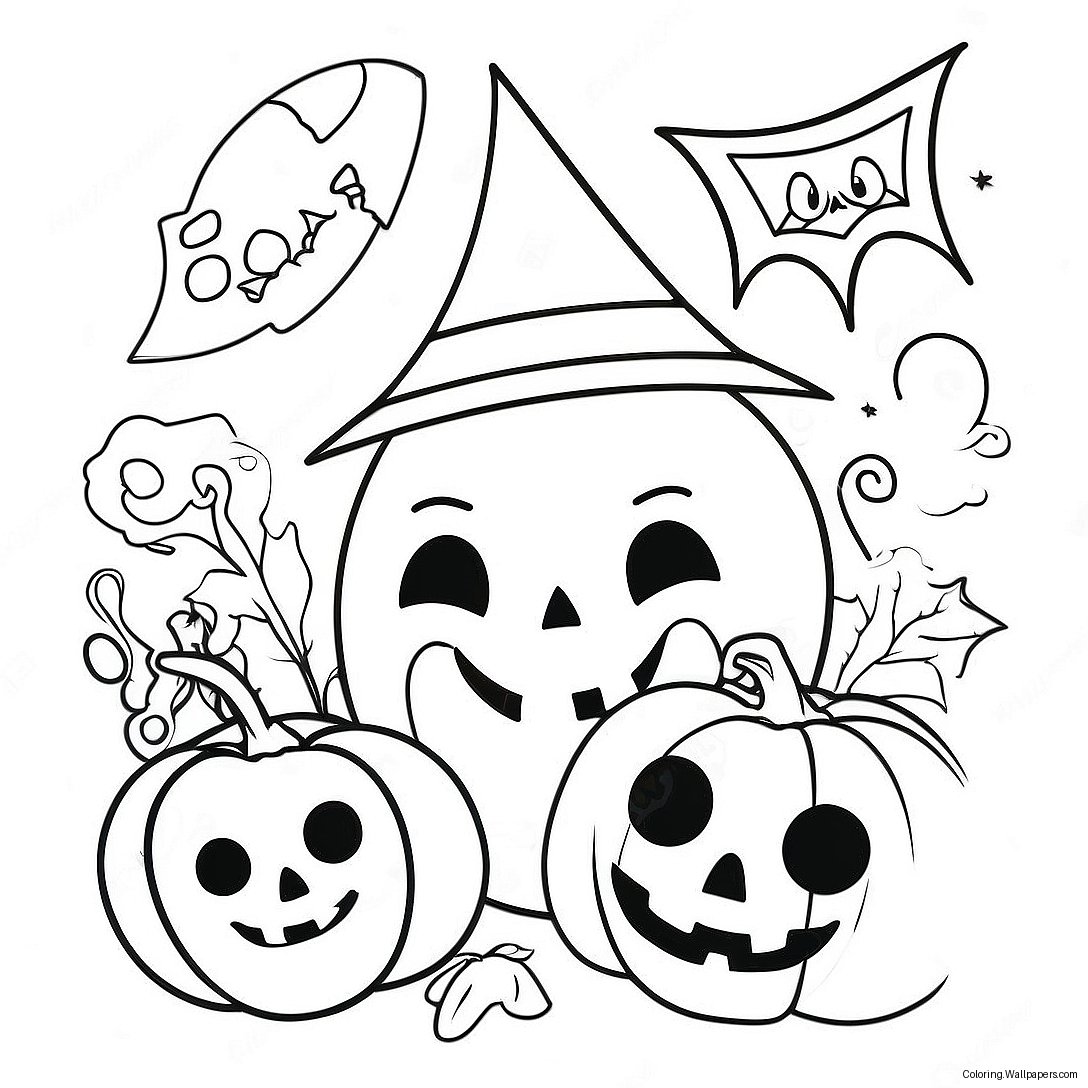 Página Para Colorir De Arte Doodle De Halloween 36320