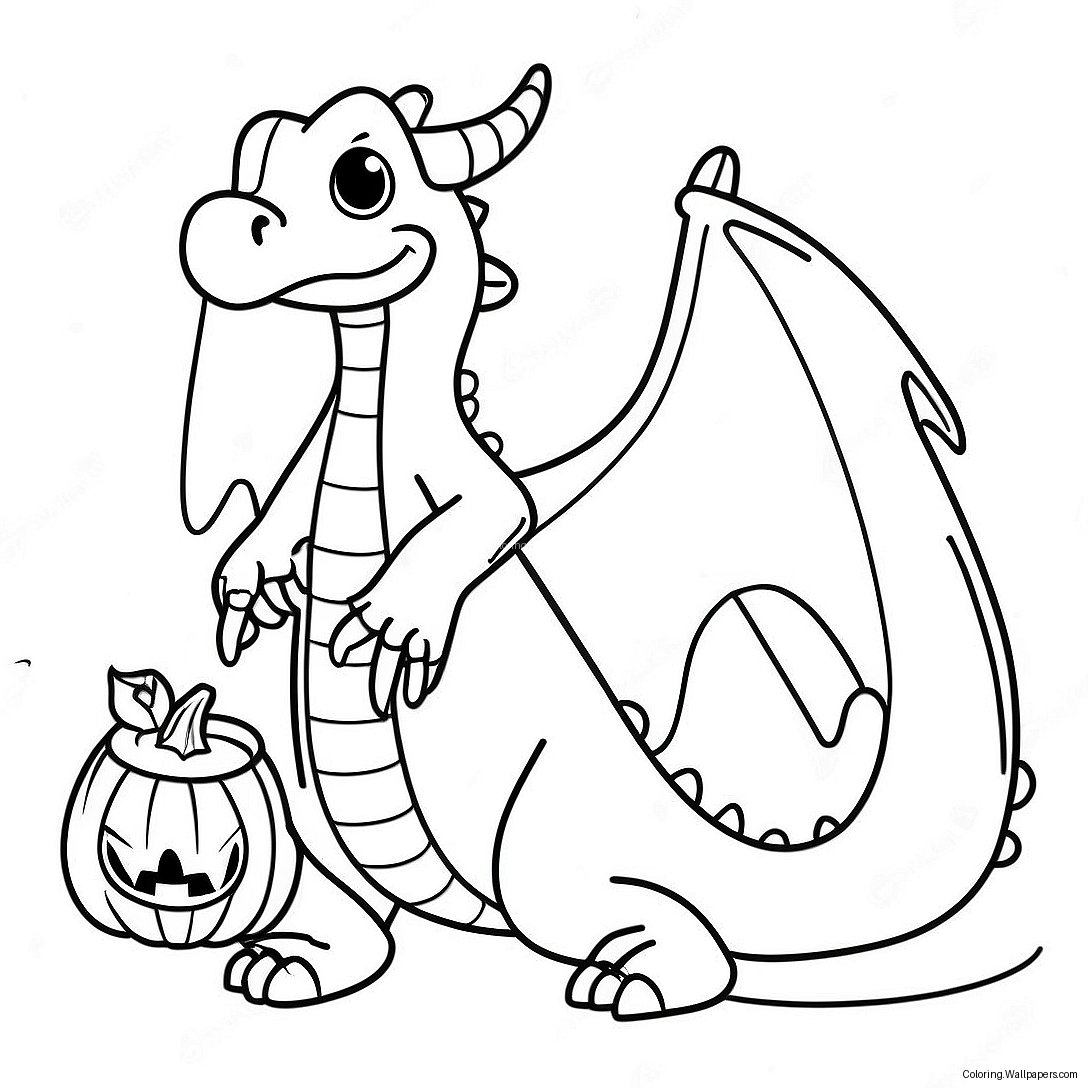 Página Para Colorir Do Dragão De Halloween 46821