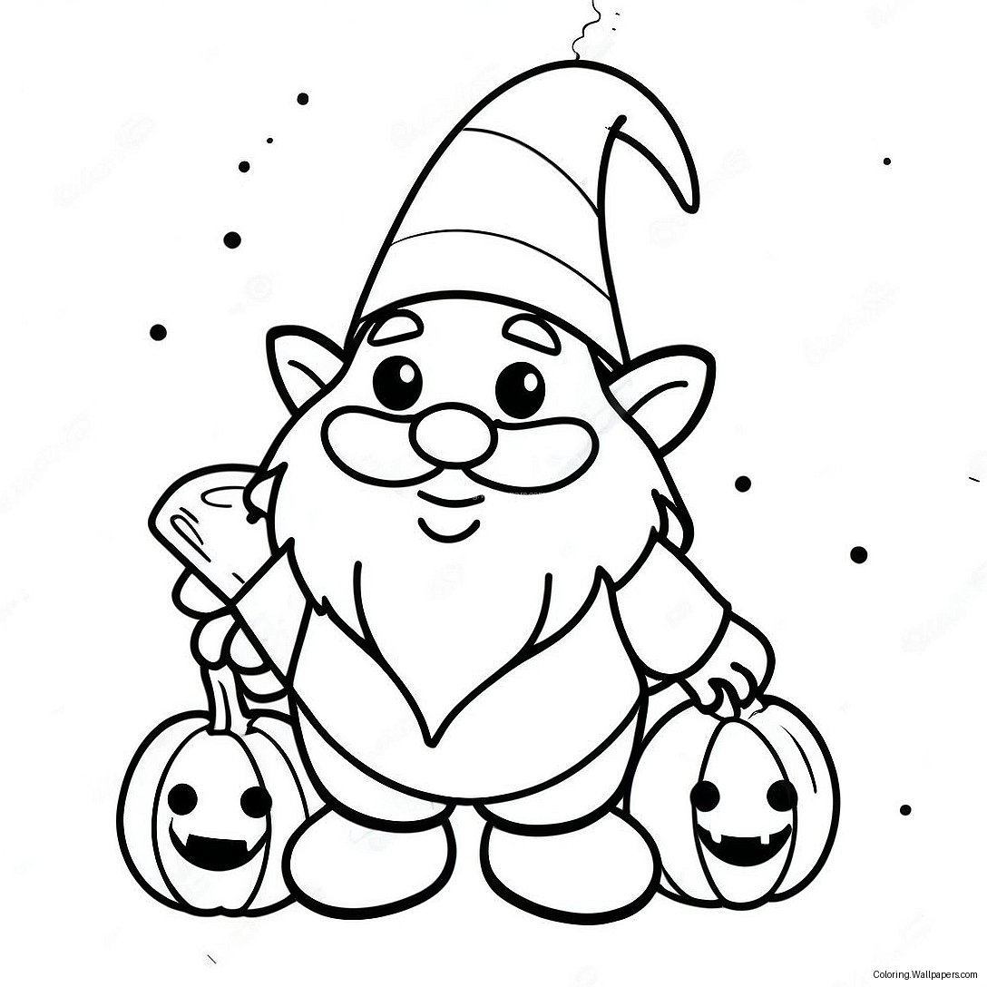 Halloween Tomte Färgläggningssida 11626