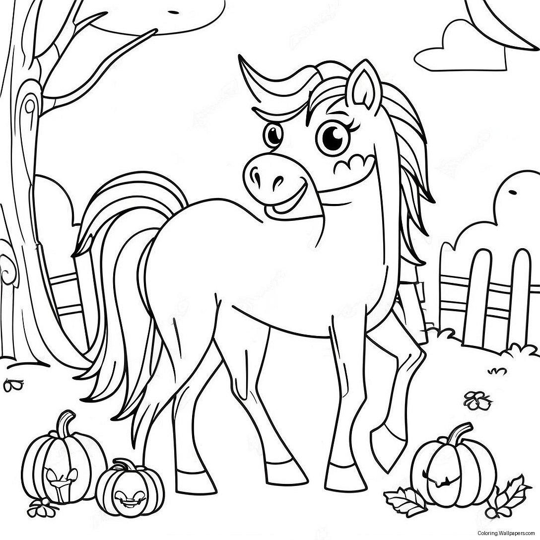 Halloween Horse Coloring Page 54895