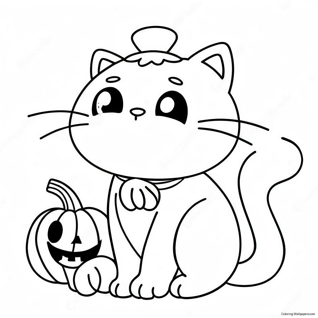 Page À Colorier De Chaton D'halloween 15186