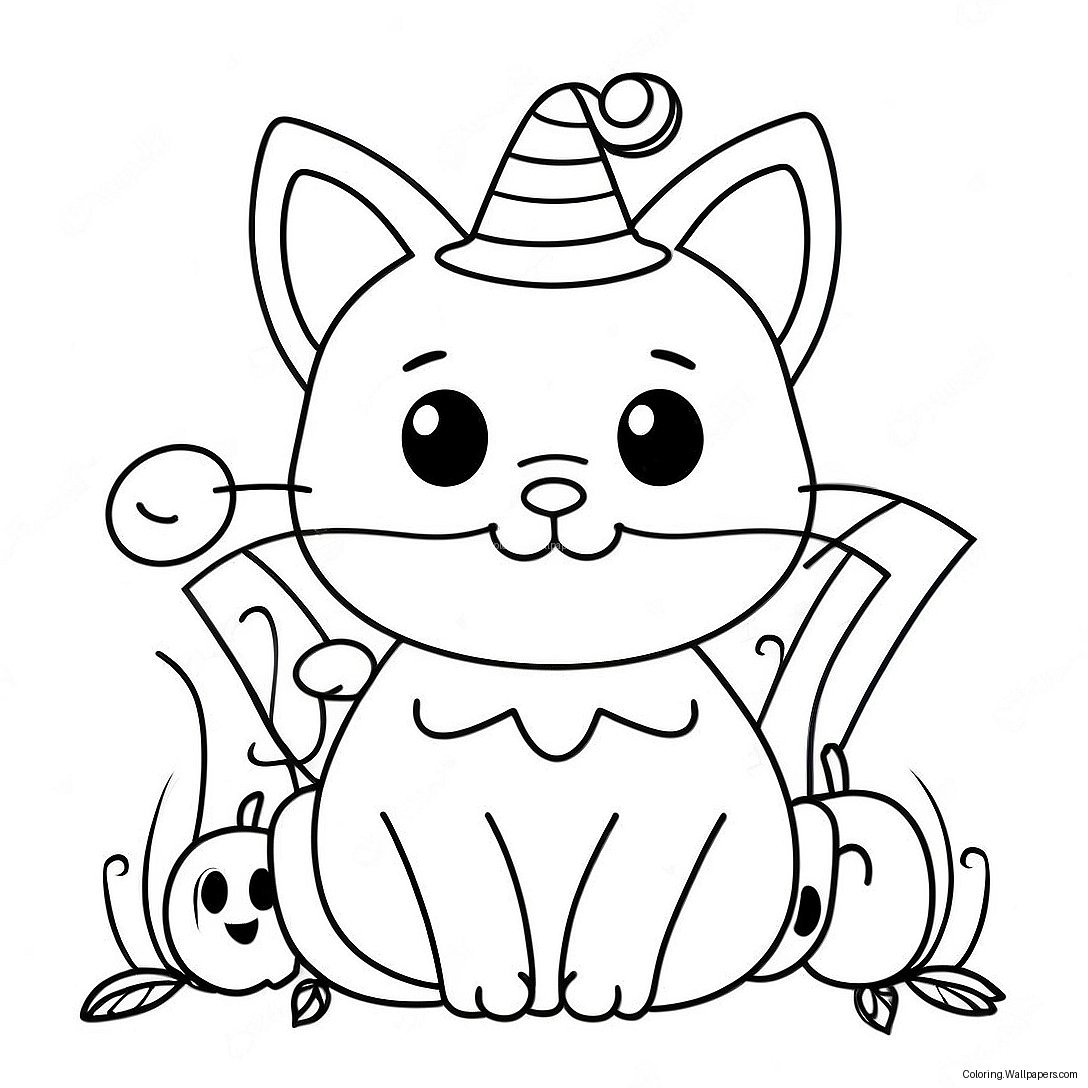 Page À Colorier De Chaton D'halloween 15188