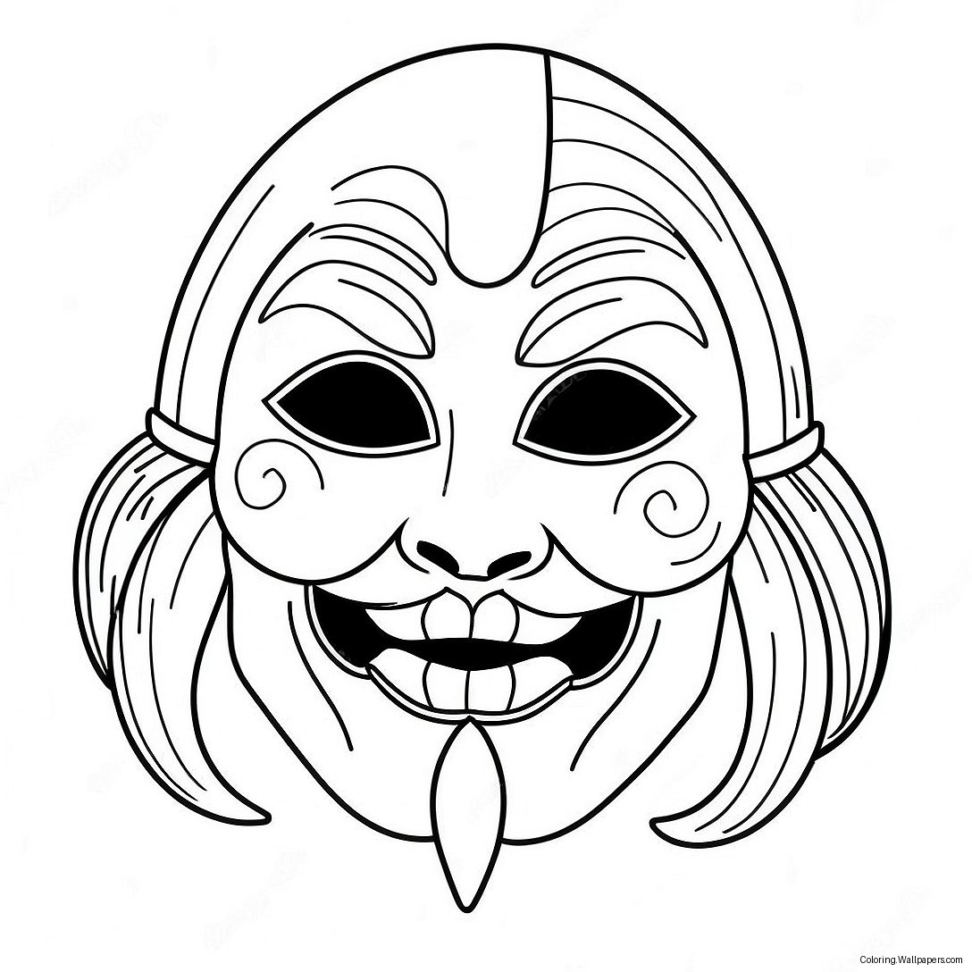 Halloween Mask Coloring Page 24489