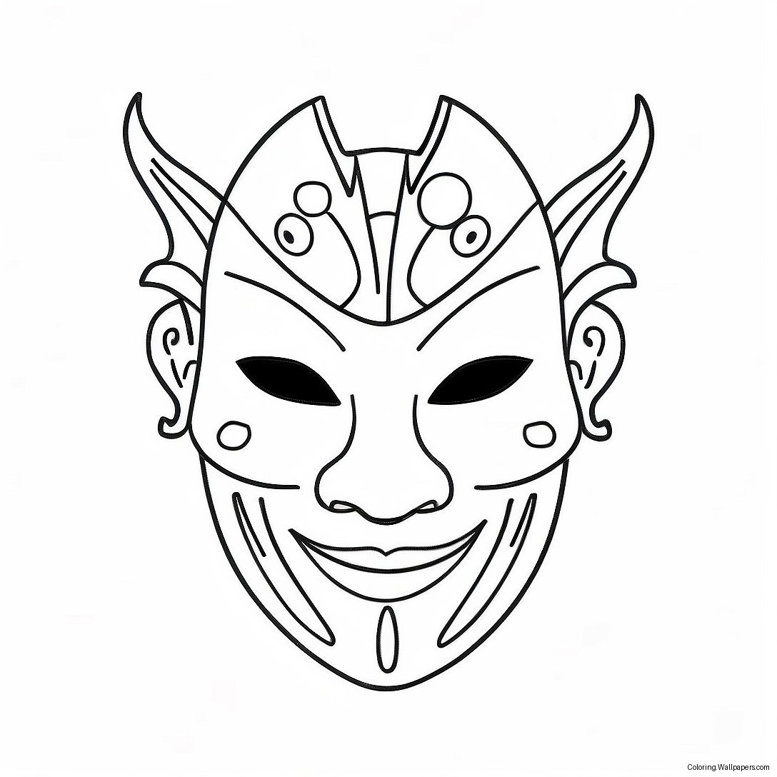 Halloween Mask Coloring Page 24491