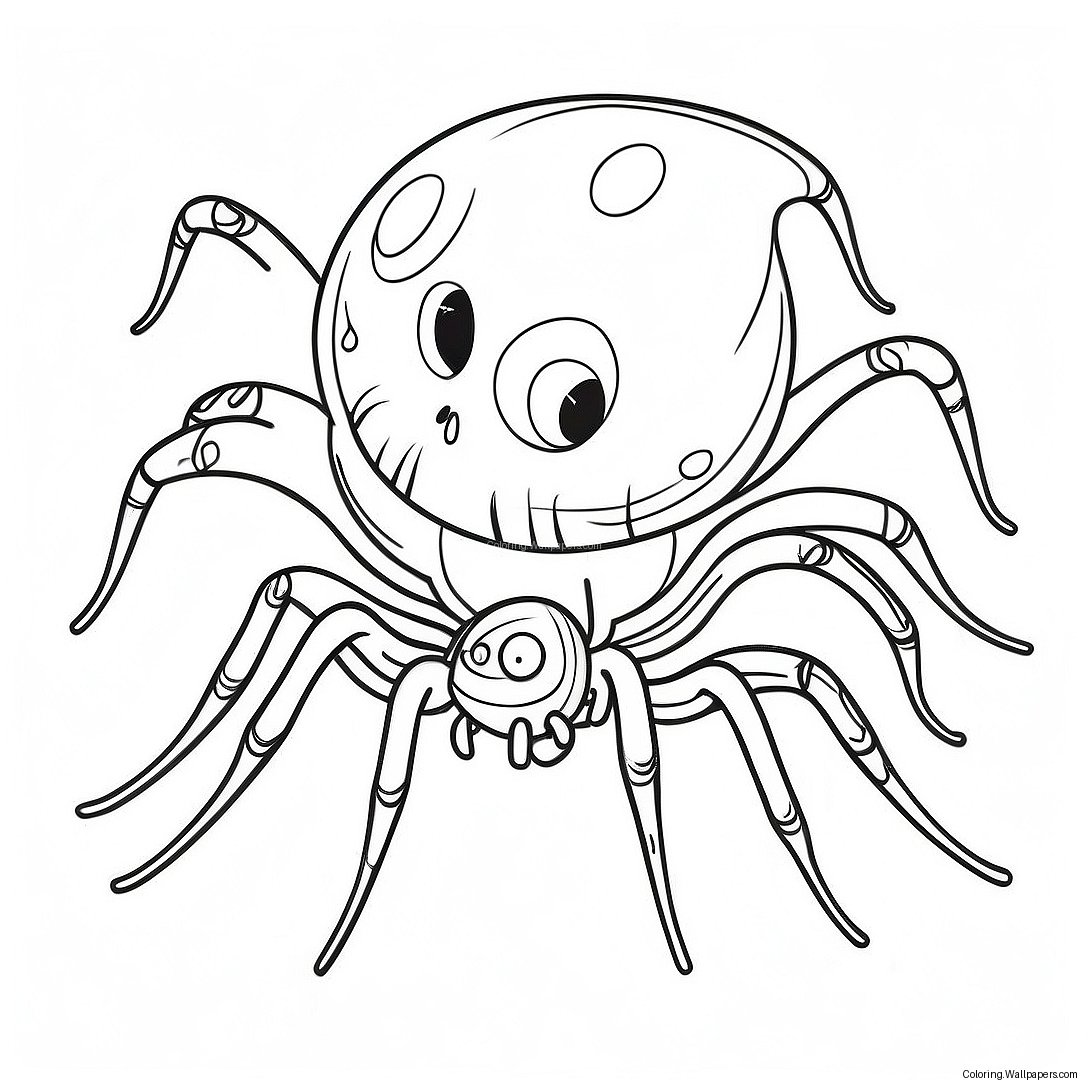 Página Para Colorear De Araña De Halloween 5093