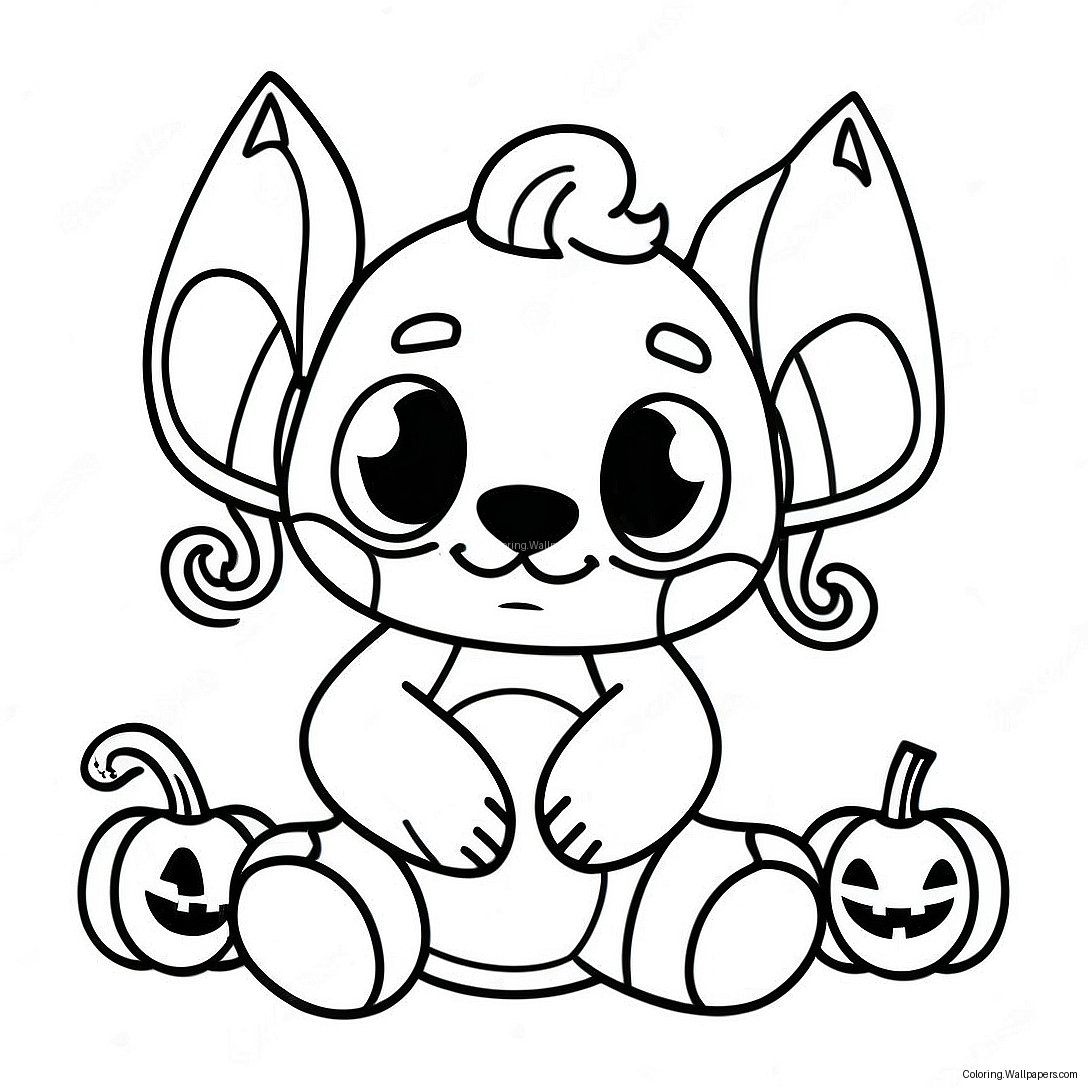 Page À Colorier Stitch D'halloween 1950