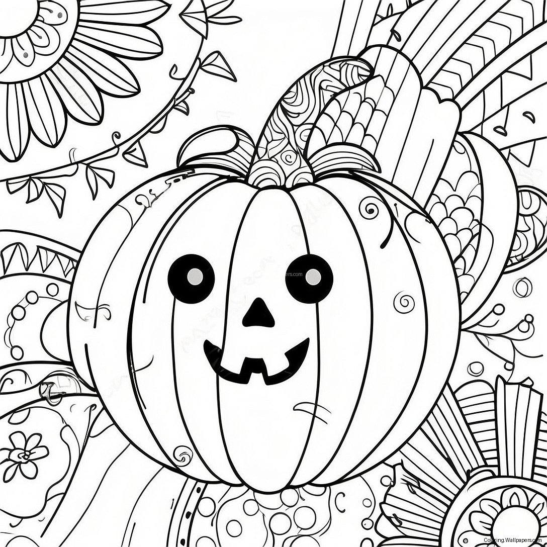 Halloween Zentangle Pompoen Kleurplaat 37697