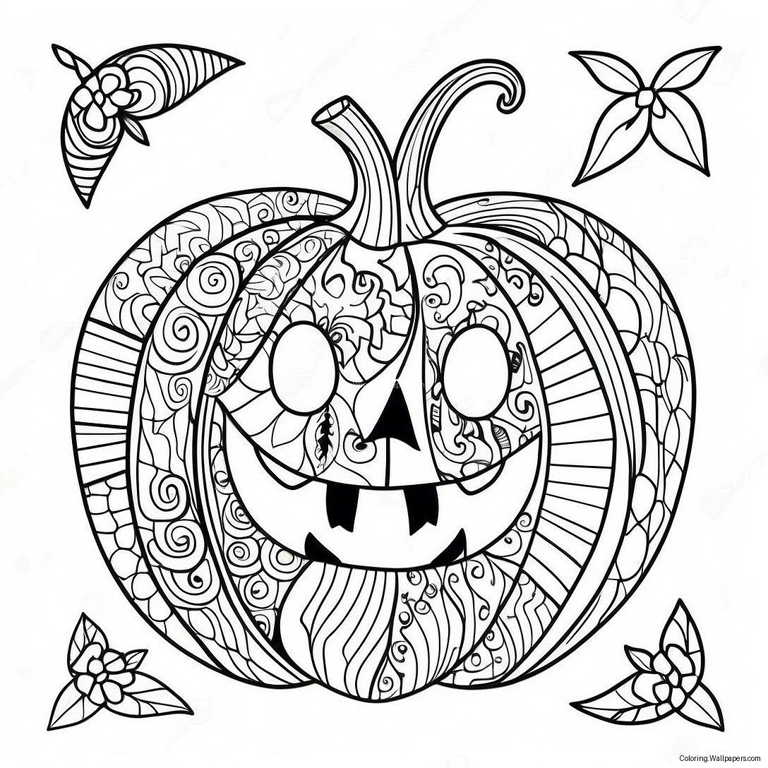 Halloween Zentangle Pompoen Kleurplaat 37698