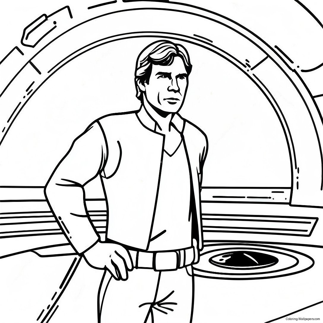 Han Solo In The Millennium Falcon Coloring Page 55919