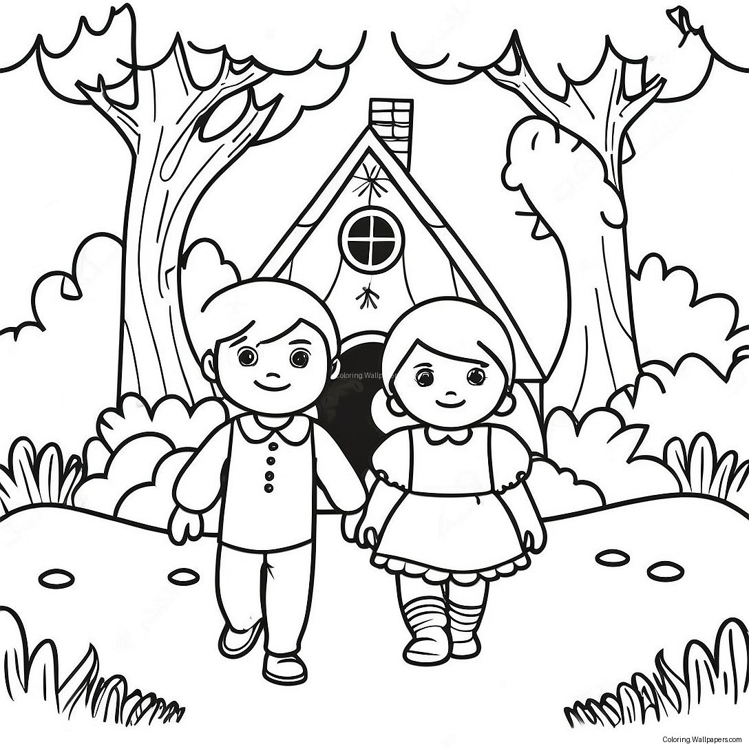 Página Para Colorear De Hansel Y Gretel 34590