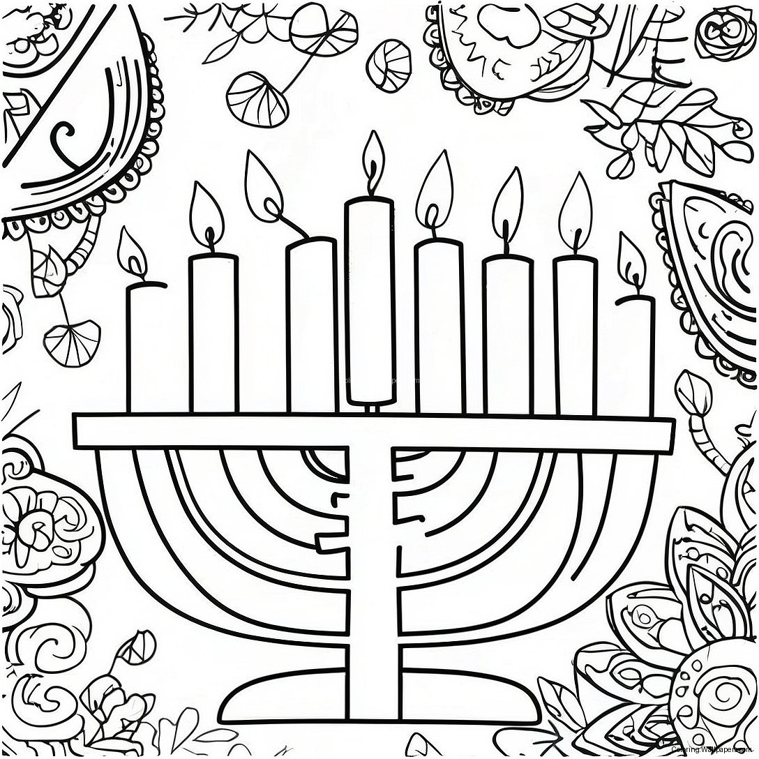 Hanukkah Menorah Farvelægningsside 205