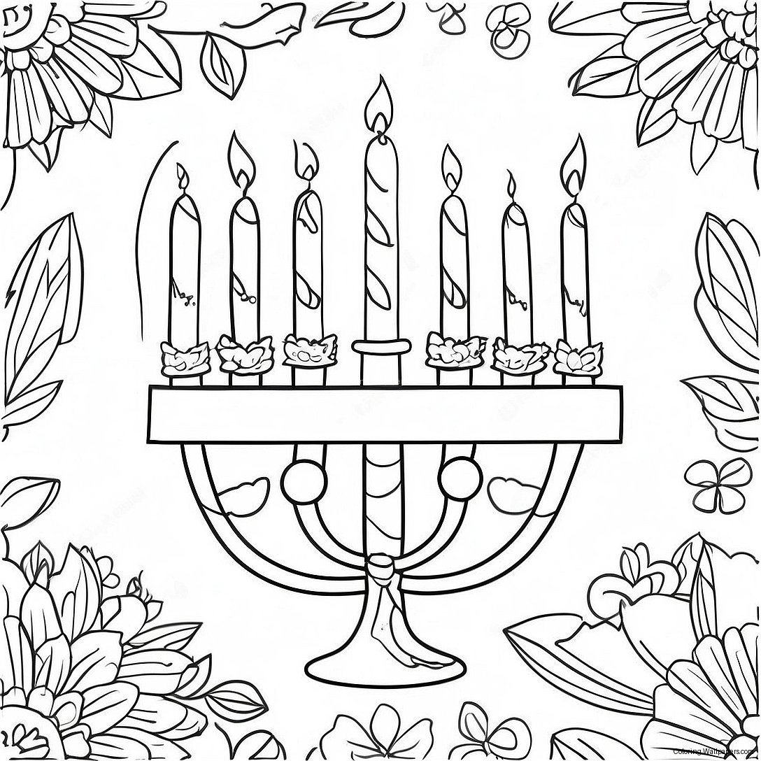 Hanuka Menorah'ı Boyama Sayfası 207