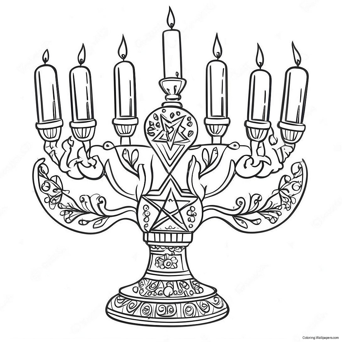 Hanukkah Menorah Coloring Page 31289