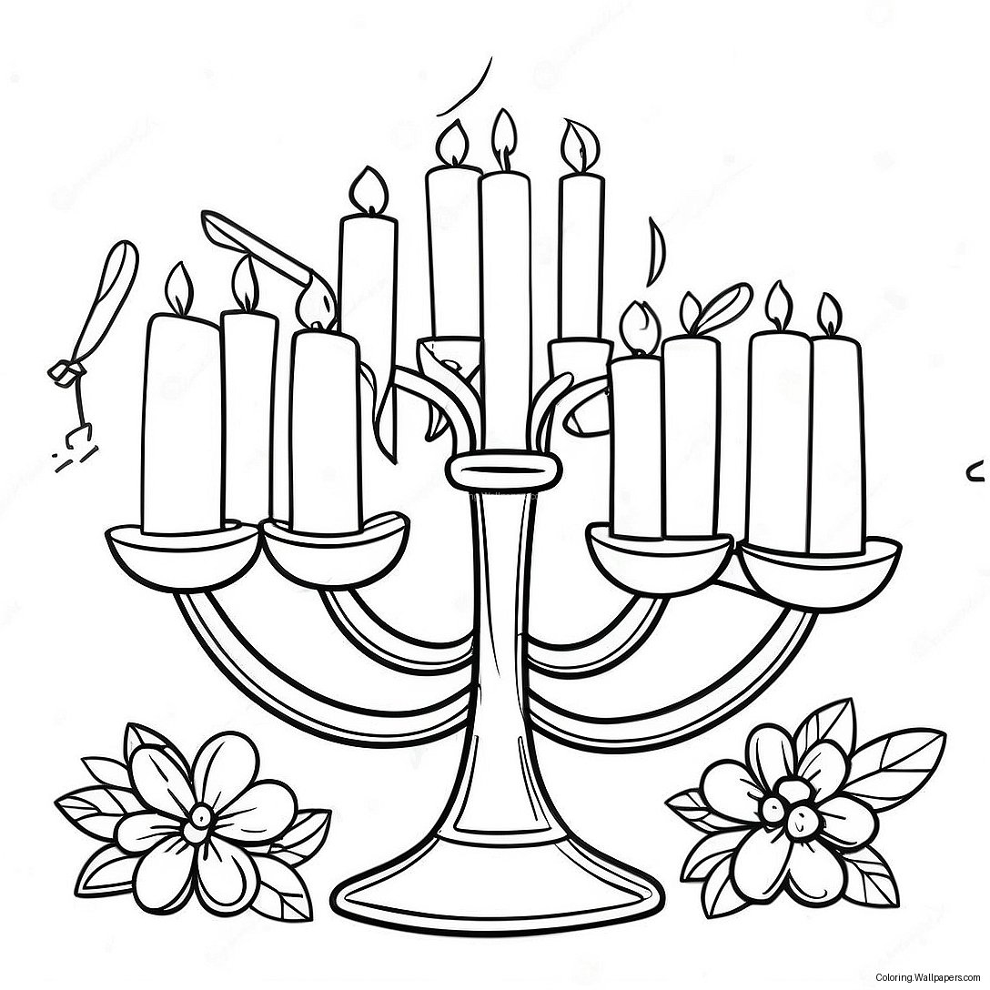 Hanukkah Menorah Coloring Page 31291